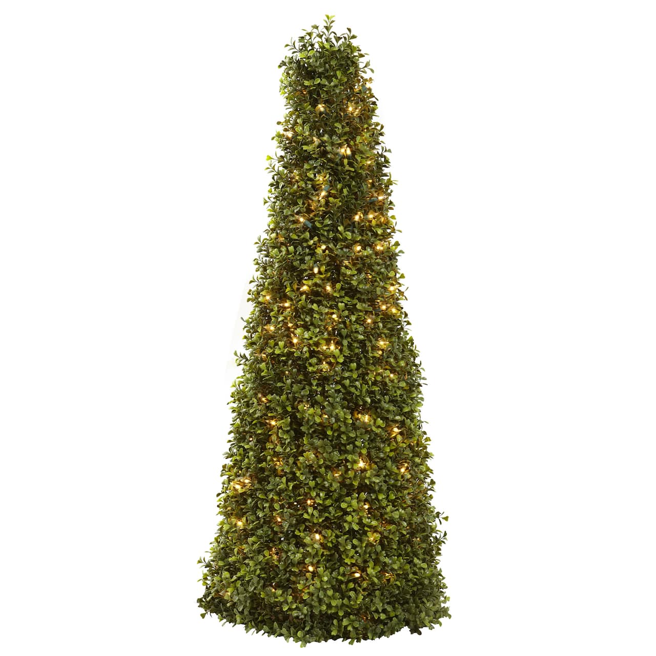 3t. Pre-Lit Boxwood Cone Artificial Christmas Tree, Clear Lights